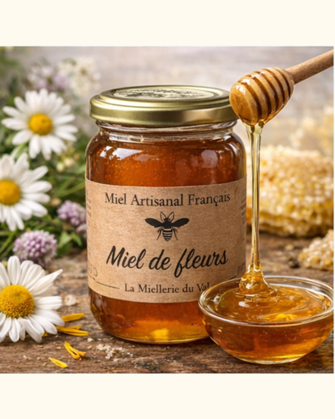 Miel de la Miellerie du Val - Apiculteur Local 500g - Vue 2 - Epicerie SIAM