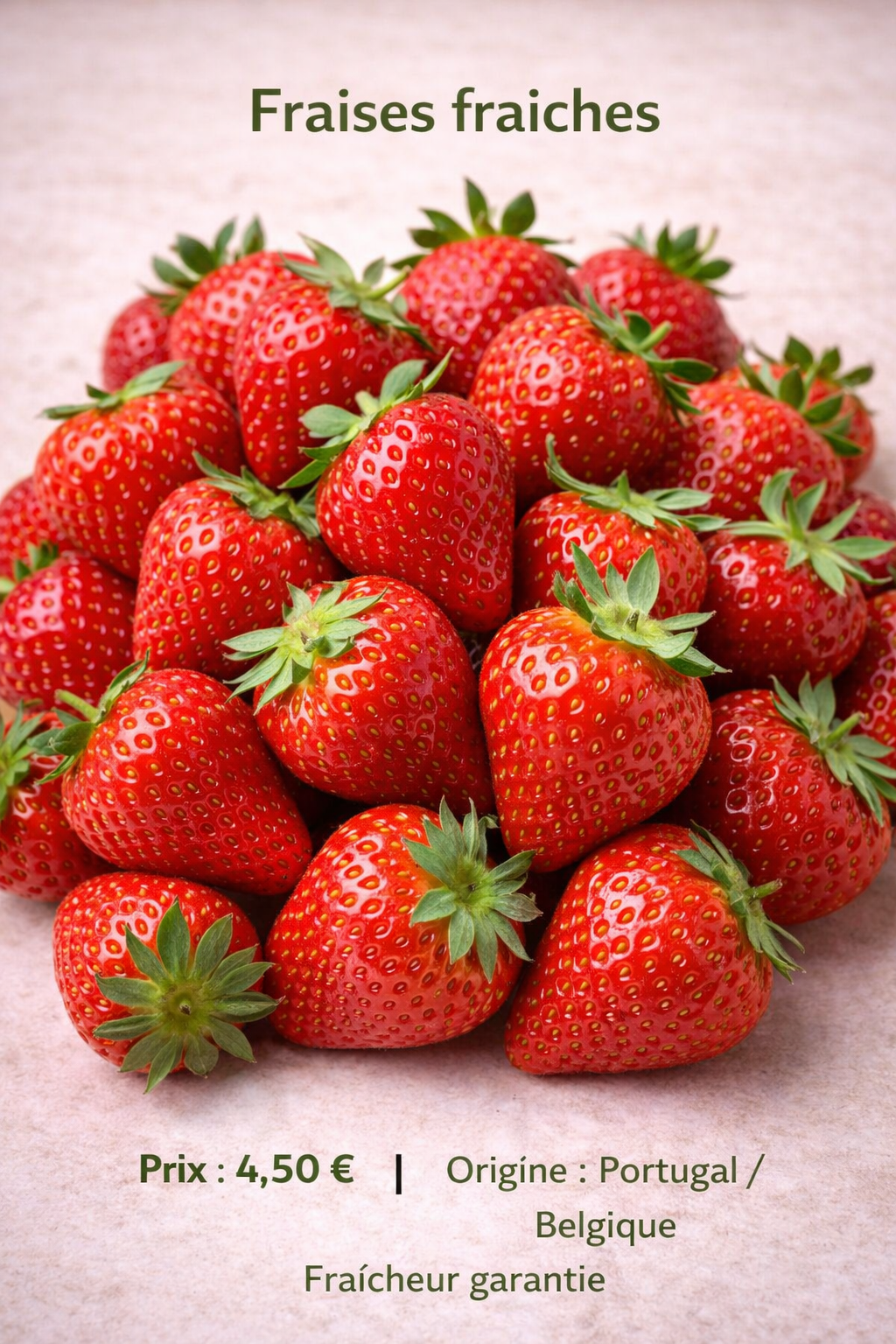 Fraise (500g) frais du marché de Rungis - Epicerie SIAM