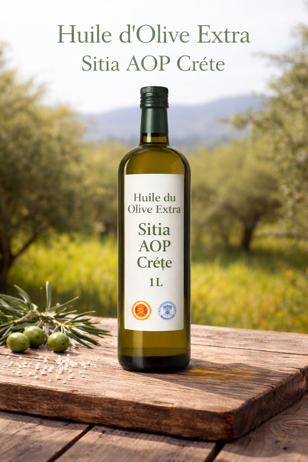 Huile d'Olive Extra Sitia AOP Crète 1L - Épicerie fine gastronomique - Epicerie SIAM