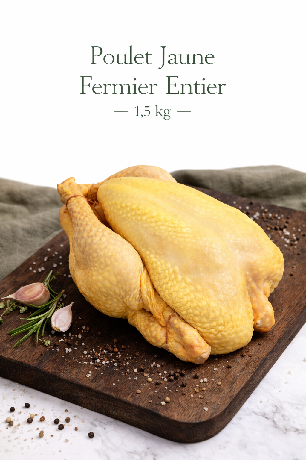Poulet Jaune Fermier Entier (1,5 kg)