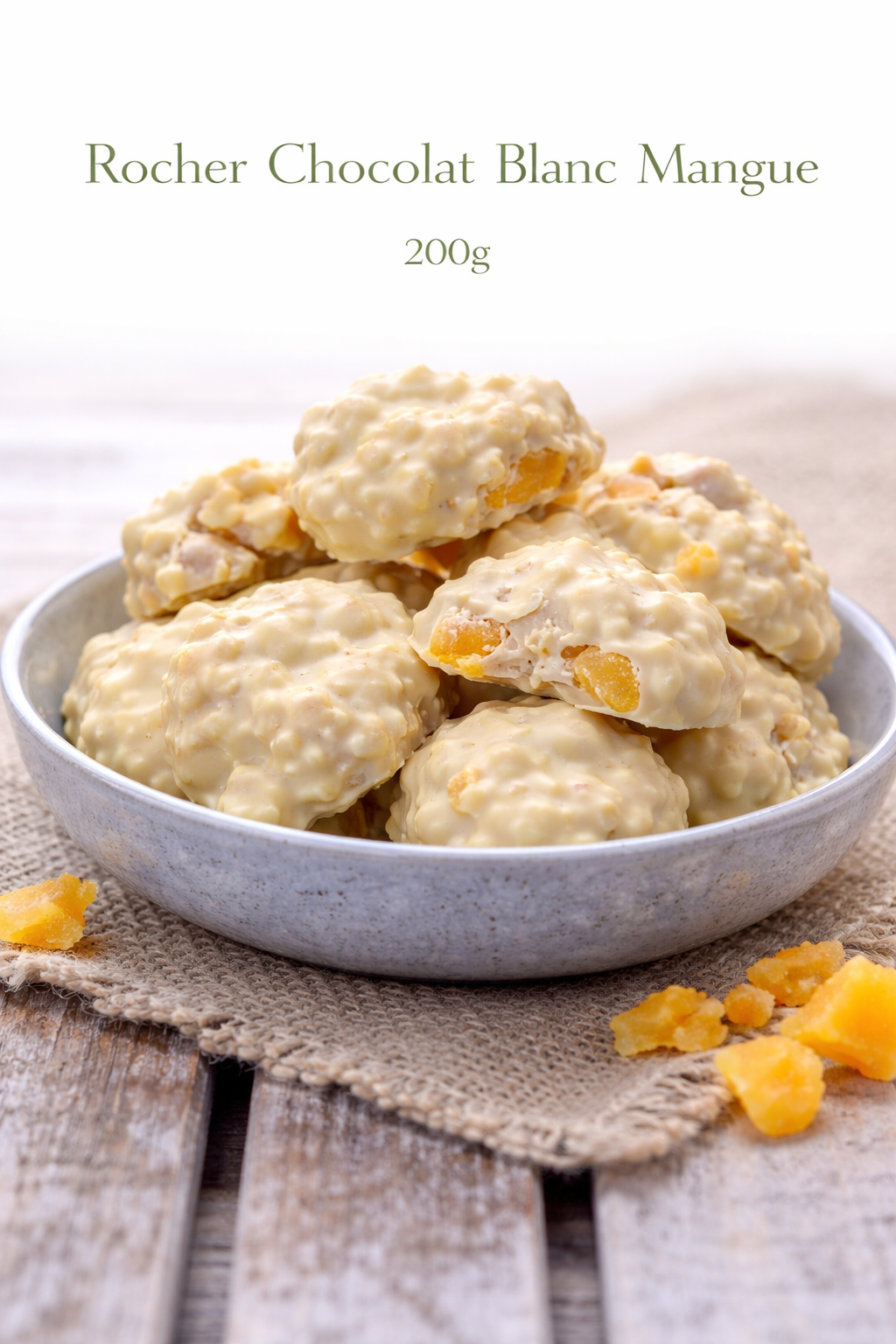 Rocher Chocolat Blanc Mangue 200g - Épicerie fine gastronomique - Epicerie SIAM